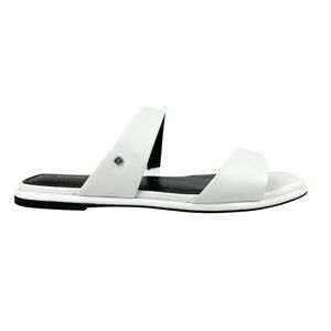MICHAEL Michael Kors White and Black Slide Sandals